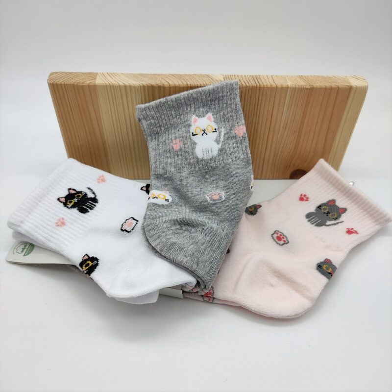 Pack 3 pares calcetines gato huellas El Desván del Gato